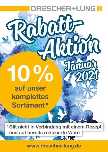 10 % Rabatt auf unser komplettes Sortiment im Januar 2021*